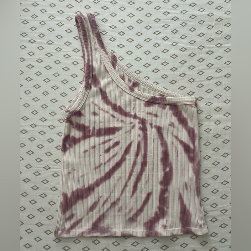 Ribbed Tie Dye One Shoulder Cropped Tank Super Cute American Eagle Sz S